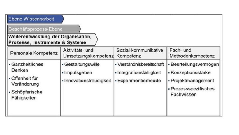 Abb. 1: Kompetenzen Weiterentwicklung der Organisation, Prozesse, Instrumente und Systeme