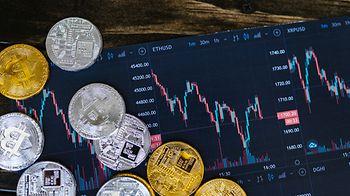 Kryptowährung Bitcoin Münzen