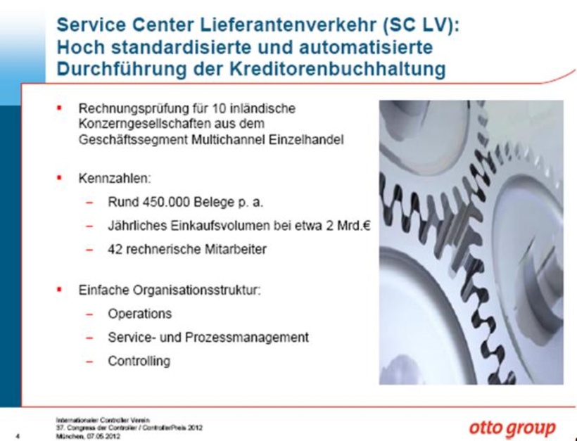 Kurzbeschreibung Service Center „Lieferantenverkehr“ (SC LV)
