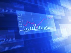 leuchtendes digitales Liniendiagramm und Balkendiagramm