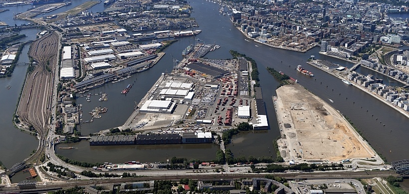 Luftbild_Industriebrache vor Grasbrook