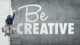 Maler Betonwand Kreativität Schrift be creative