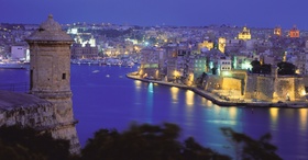 La Valetta, Hafen am Abend, Malta