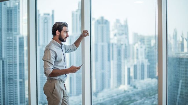 Mann Business Finanzen Hochhaus Metropole Global