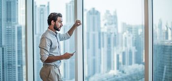 Mann Business Finanzen Hochhaus Metropole Global