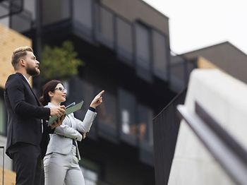 young businesswoman on a meeting with a real estate agent