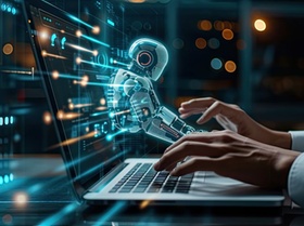 Mann Computer Chatbot Künstliche Intelligenz KI