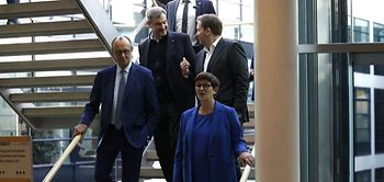 Merz Söder Klingbeil Esken Treppe Koalition