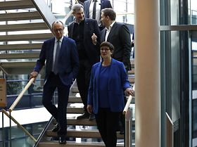 Merz Söder Klingbeil Esken Treppe Koalition