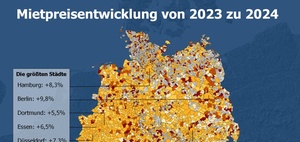Geomap-Analyse: Wohnungsmieten erreichen neue Rekordhöhen