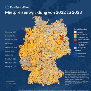 Mietpreisentwicklung in Deutschland 2023