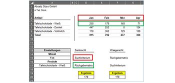 Mit XVERWEIS in Spalten suchen