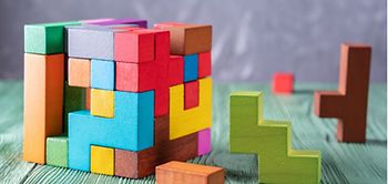 Modul Würfel bunt System Holz Bauen