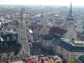 Muenchen Altstadt von oben