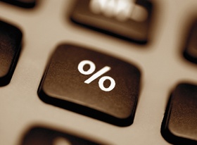 Nahaufnahme Tastatur Symbol für Prozent