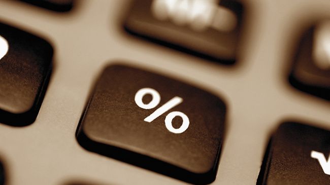 Nahaufnahme Tastatur Symbol für Prozent