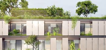 Ökohaus begrüntes Dach Baumaterial Wohnungsbau