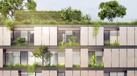 Ökohaus begrüntes Dach Baumaterial Wohnungsbau