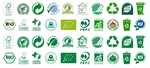 Collection of Bio and Eco Certification Logos. BIO, Nordic Ecolabel, Certifie Agriculture Biologique