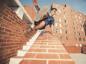 Parkour Schuhsohle Sport Hindernisse überwinden