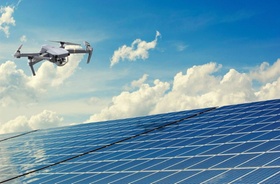 Photovoltaik Drohne Dach Himmel Solarstrom