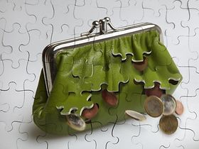 Porte-Monnaie Geldbeutel Puzzle Inflation Münzen
