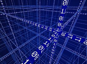 Raster aus Binärzahlen, Nullen und Einsen, Datenstrom