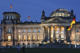Reichstagsgebaeude, Berlin, Nacht