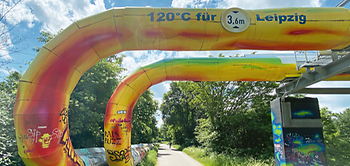 Rohre Fernwärme Bunt