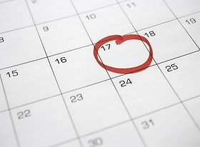 rot umkringelter Termin in näherer Ansicht