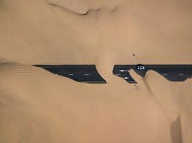 Sand Wüste Straße Irrweg Sackgasse Düne