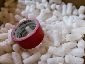 Schaum Erdnüsse Verpackung