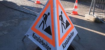 Schild Kanalarbeiten