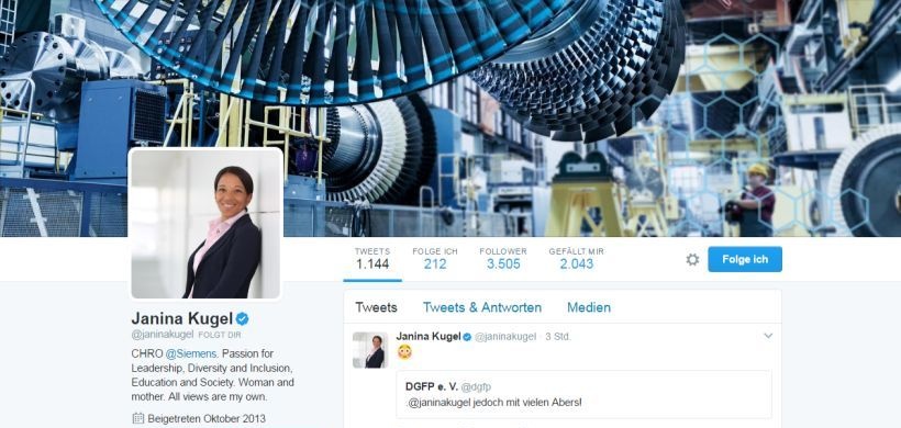 Screenshot: Twitter-Account Janina Kugel