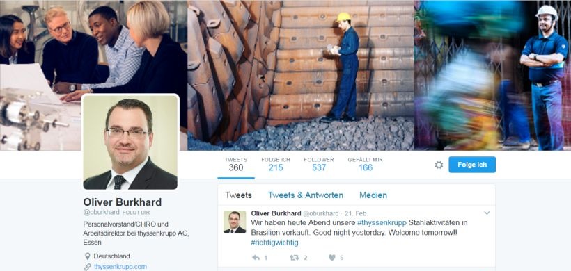 Screenshot: Twitter-Account Oliver Burkhard