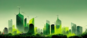Grüne Stadt Skyline