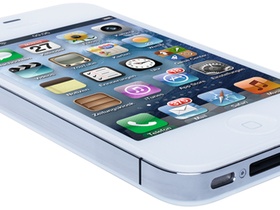 Liegendes, weisses iPhone