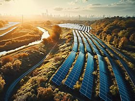 Solarenergie Anlage grüne Wiese