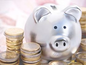 Sparschwein mit Euro-Münzen