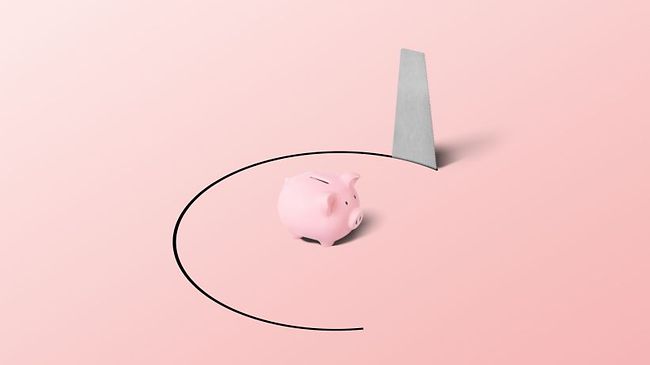 Sparschwein rosa Piggy Bank Säge Inflation
