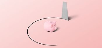 Sparschwein rosa Piggy Bank Säge Inflation