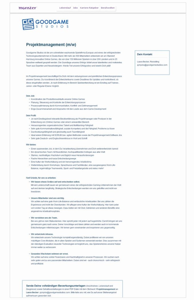 Standard-Stellenanzeige