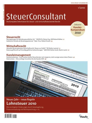 SteuerConsultant Ausgabe 1/2010 | SteuerConsultant