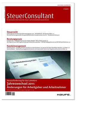 SteuerConsultant Ausgabe 1/2011 | SteuerConsultant