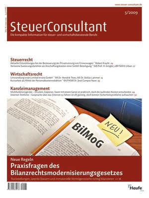 SteuerConsultant Ausgabe 5/2009 | SteuerConsultant