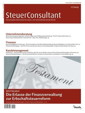 SteuerConsultant Ausgabe 11/2009 | SteuerConsultant