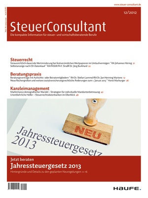 SteuerConsultant Ausgabe 12/2012 | SteuerConsultant