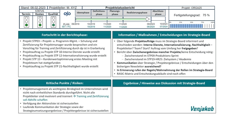 Projektstatusbericht Venjakob GmbH & Co. KG