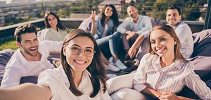 Studenten Junge Menschen Stadt Urban City
