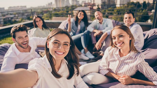 Studenten Studierende Großstadt Dachterrasse Workshop